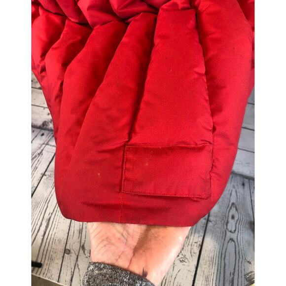 1980s Vintage Red Quilted Unbranded retro Down Puffer Coat M - Picture 11 of 15